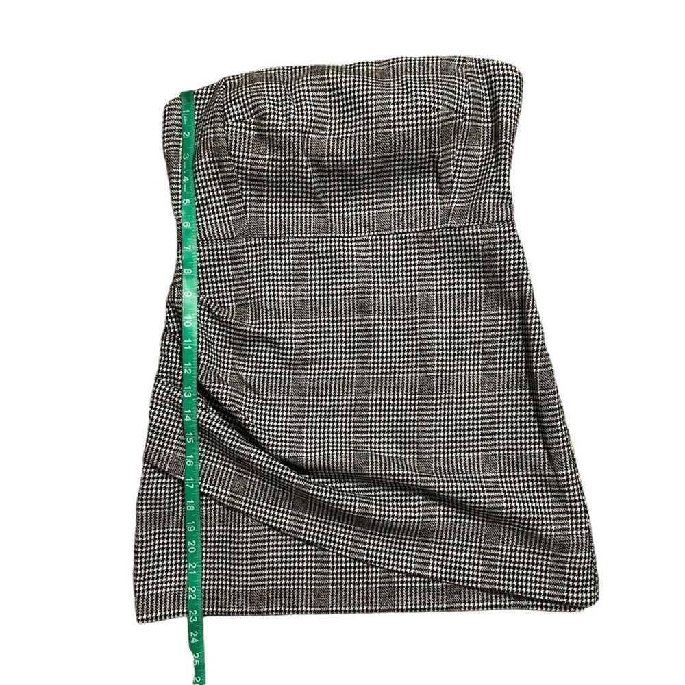 ‼️SOLD‼️HOUSE OF HARLOW NWT Gray Strapless Wool Blend Houndstooth Mini Dress - Picture 10 of 16